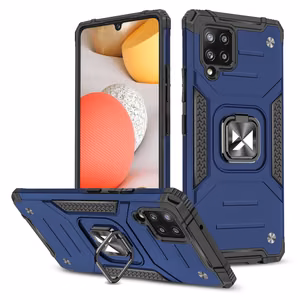 Wozinsky Ring Armor Case Kickstand Kova Rugged Cover Samsung Galaxy A42 5G sininen sininen