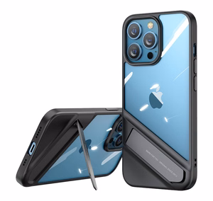 Ugreen Fusion Kickstand Suojakuori iPhone 13 Pro:lle - kova suoja geelireunuksella ja jalustalla, musta (90153)