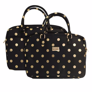 Wonder Briefcase Kannettava 15-16 tuumaa kultainen polka-dot