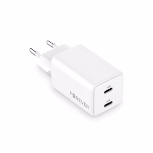 Forever TC-08-45CC GaN PD -laturi 2x USB-C 45W valkoinen