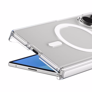 Spigen AirSkin Zero MagFit suojakuori Samsung Galaxy Z Fold8 Ultra -puhelimelle – läpinäkyvä ja valkoinen