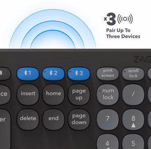 ZAGG Pro Keyboard 17 inch Full Size, hiilenharmaa, Nordic (langaton lataus latausalustalla)