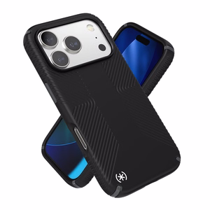Speck Presidio2 Grip MagSafe suojakuori iPhone 17 Pro -laitteelle, Black / Slate Grey -värinen