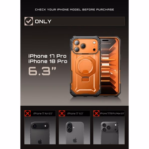 Supcase Grip Pro Mag MagSafe -suojakuori iPhone 18 Pro / 17 Pro – oranssi