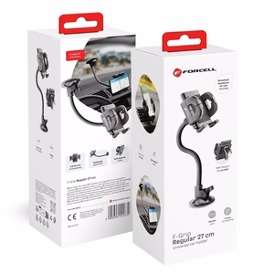 Autopidike puhelimelle Forcell F-Grip Regular 27 cm tuulilasiin / kojelautaan / tuuletusaukkoon musta