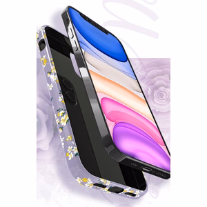 Kingxbar Blossom kotelo koristeltu alkuperäinen Swarovski-kristallit iPhone 12 mini monivärinen (Gardenia)