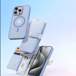 Dux Ducis Lawa Nahkainen Suojakuori iPhone 15 Pro Max:lle - sininen