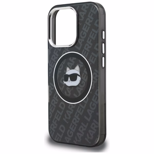 Karl Lagerfeld IML Choupette Head Logo MagSafe Suojakuori iPhone 16 Pro Max - musta
