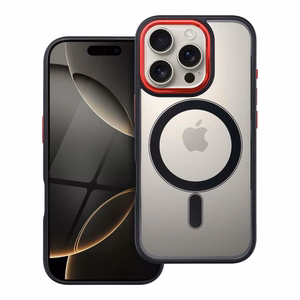 Suojakuori iPhone 16 PRO:lle Color Edge Mag Cover yhteensopiva MagSafe musta-punainen