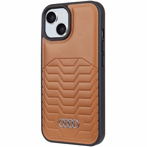 Audi Tekonahkainen Suojakuori MagSafella iPhone 15 Plus / 14 Plus:lle - ruskea
