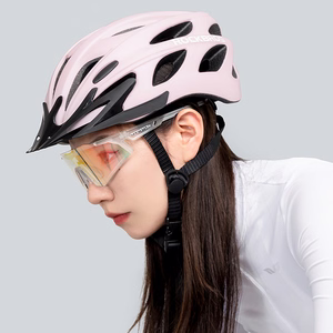 Rockbros unisex-pyöräilykypärä irrotettavalla lipalla ja irrotettavilla UV-laseilla, vaaleanpunainen