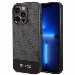 Guess GUHCP14XG4GLGR iPhone 14 Pro Max 6.7" harmaa/harmaa kova kotelo 4G Stripe-mallisto