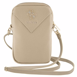 Guess Laukku GUWBZPGSTEGDtummanbeige/beige Zip Triangle 4G