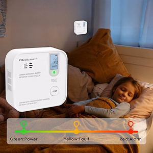 Qoltec 52577 Langaton häkäanturi (CO) akulla | anturin käyttöikä 10 vuotta | hälytys 85dB | LED