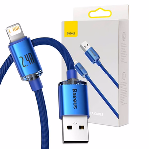 Baseus Crystal Shine kaapeli USB - Lightning, 2.4A, 1,2m (sininen)