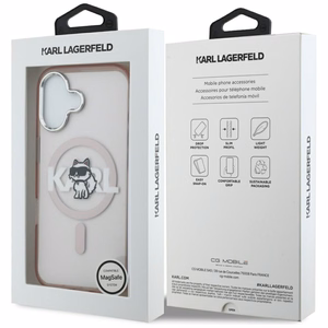 KARL LAGERFELD suojakuori iPhone 17 MagSafe-yhteensopiva (IML Choupette -luonnoslogolla) - pinkki