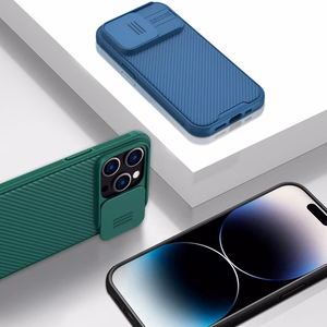 Nillkin CamShield Pro Case iPhone 14 Pro Max panssaroitu kansi kameran suojus sininen