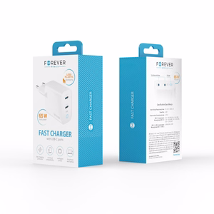 Forever TC-06-65CC GaN PD QC charger 2x USB-C 65W white