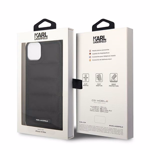 Karl Lagerfeld Puffy pitkänomainen logo kotelo iPhone 14 Plus - musta