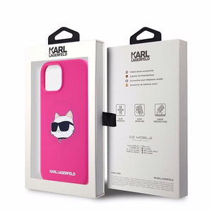 Karl Lagerfeld Silicone Choupette Head MagSafe silikoninen suojakuori iPhone 15 Plus / 14 Plus:lle - vaaleanpunainen