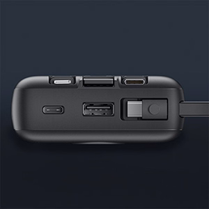 Ulkoinen akku Veger C20 (W2047 / W2059) 20000 mAh sisäänrakennetuilla Micro-USB-kaapeleilla / Type C / Lightning musta