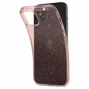 Spigen Liquid Crystal Glitter iPhone 15 Plus Suojakuori - Vaaleanpunainen/Kirkas