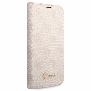 Guess GUBKP14LHG4SHP iPhone 14 Pro 6.1 vaaleanpunainen / vaaleanpunainen kirjakuori 4G Vintage Gold Logo