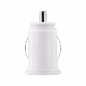 TOTI kaksois-USB autolaturi micro USB -kaapelilla 1 m 2.1 A, valkoinen