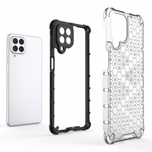 Honeycomb tapauksessa panssaroitu kansi geelirunko Samsung Galaxy M53 5G musta musta