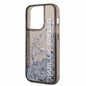 Karl Lagerfeld Liquid Glitter Elong suojakuori iPhone 14 Pro Max:lle - musta