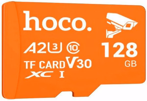 Muistikortti microSD 128 GB, luokka 10, UH-1, U3, V30, A2, Hoco, oranssi
