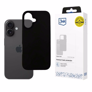 3mk Silikoninen Suojakuori iPhone 16 Plus:lle - Musta