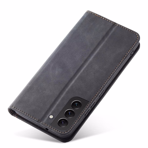 Magnet Fancy Suojakuori Samsung Galaxy S23+:lle lompakkokotelo jalustalla musta