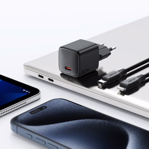 Acefast A118 30W GaN USB-C verkkolaturi 1.2m USB-C Lightning kaapelilla - musta