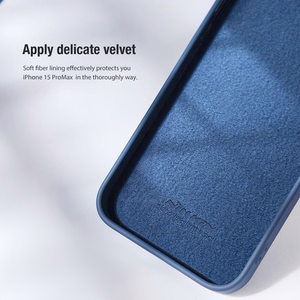 Nillkin CamShield Silky Silikonikotelo iPhone 15 Plus (musta)