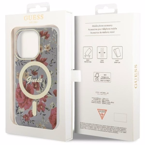 Guess GUHMP14LHCFWSA iPhone 14 Pro 6.1 vihreä/khaki suojakuori Flower MagSafe