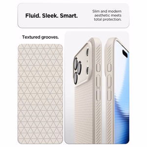 Spigen Liquid Air -suojakuori iPhone 17 Pro / 18 Pro -malleille, titaaninharmaa