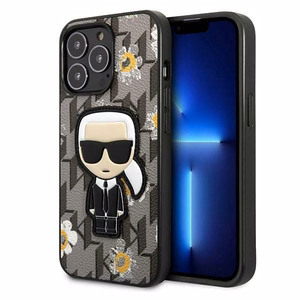 Karl Lagerfeld Flower Ikonik Karl suojakuori iPhone 13 Pro:lle / iPhone 13:lle - harmaa
