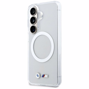 BMW IML Shockproof Metal Logo MagSafe suojakuori Samsung Galaxy S26:lle läpinäkyvä