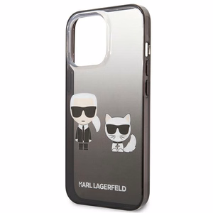 Karl Lagerfeld Gradient Ikonik Karl&Choupette kotelo iPhone 13 Pro / iPhone 13 - musta