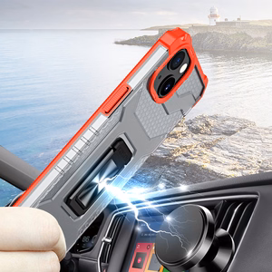 Crystal Ring Case Kickstand Kova Rugged Cover iPhone 13 punainen