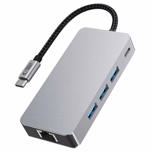 Tech-Protect HB05 HUB 9in1 USB-C + USB2.0 + USB3.0 + HDMI 4K 60HZ + SD / TF + PD100W + RJ45 adapter - gray