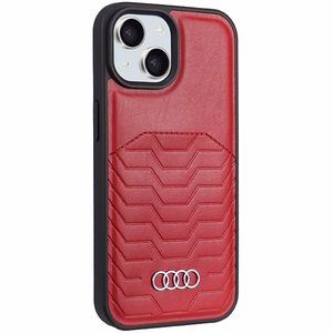 Audi Tekonahkainen Suojakuori MagSafella iPhone 15 / 14 / 13:lle - punainen