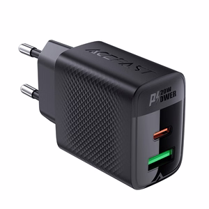 Acefast A78 GaN laturi USB-A / USB-C PD 20 W - musta