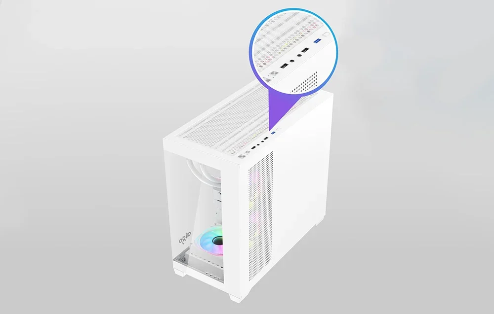Darkflash C218M etupaneelin liitännät