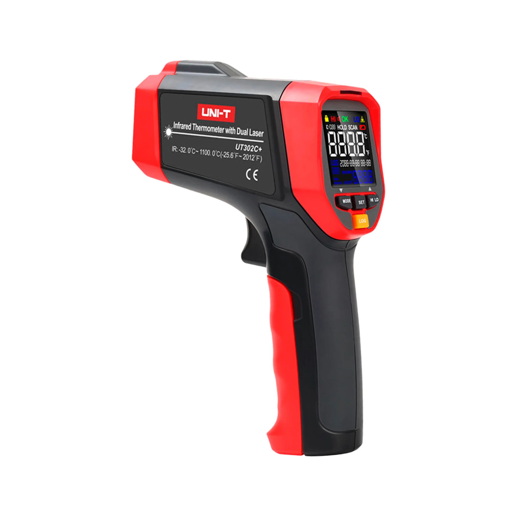 UNI-T UT302C+ -pintalämpömittari viistosta kuvattuna