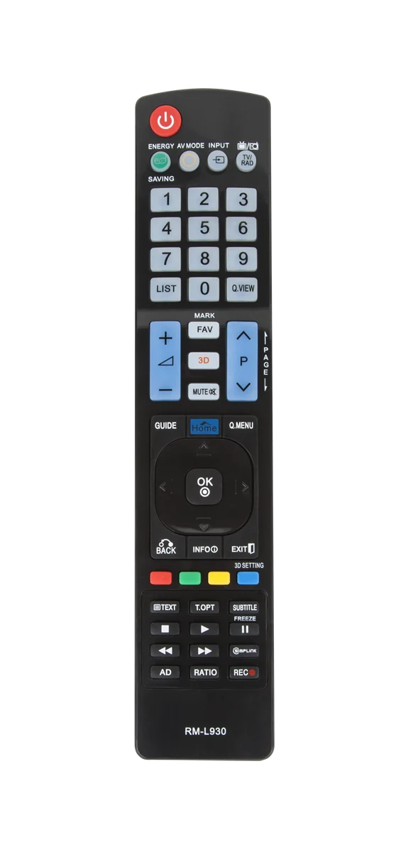 Mustan PIL1032 LG-televisiokaukosäätimen etupuoli