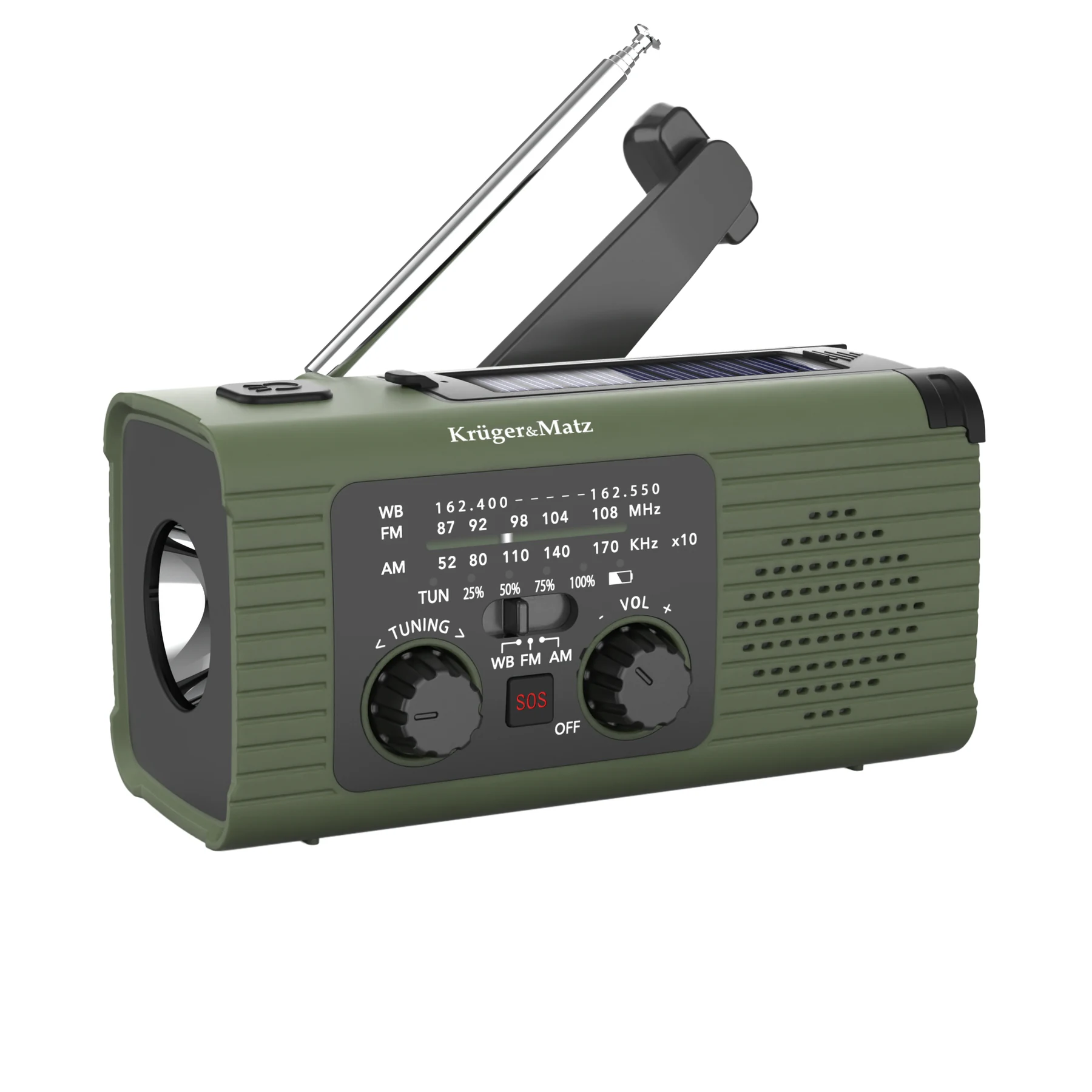 Krüger&Matz KM0836 radio taitettavalla aurinkopaneelilla