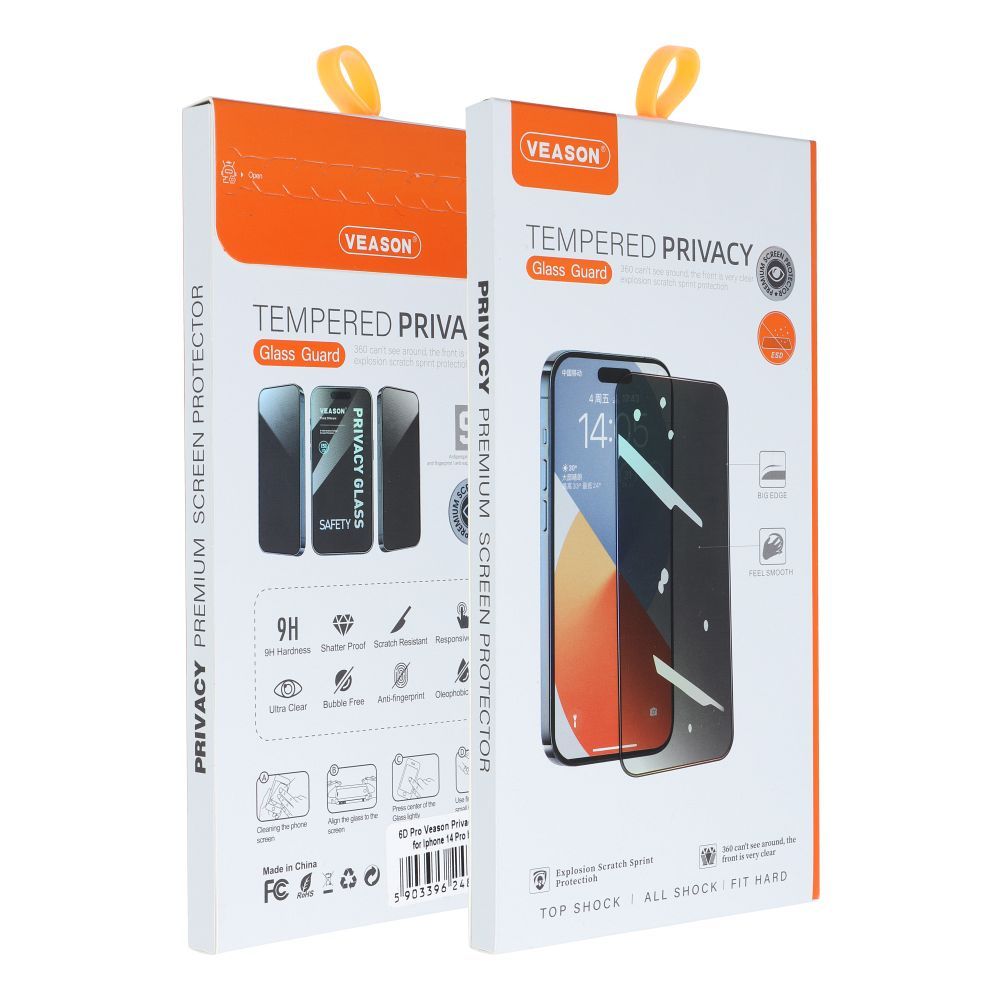 6D Pro Veason Privacy Glass - for Iphone XR / 11 black