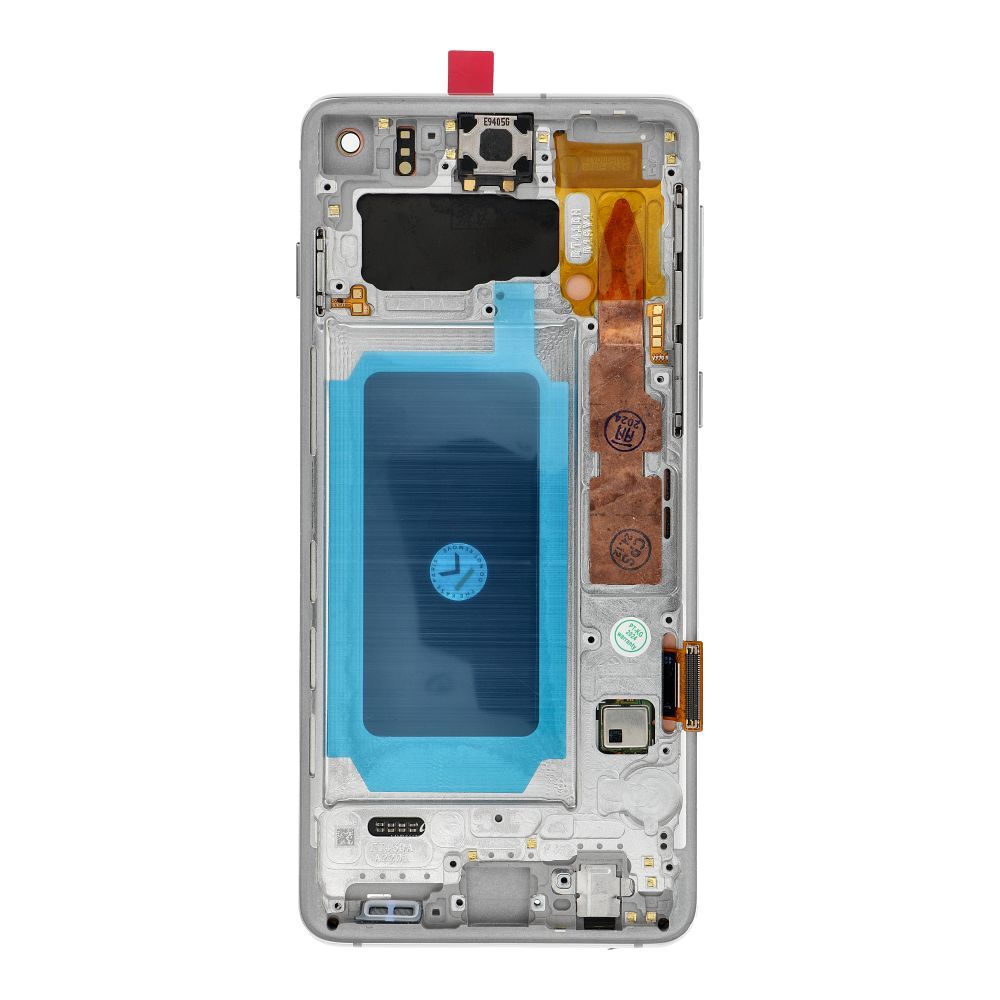 FixCell LCD-näyttö Samsung S10 G973 kehyksellä valkoinen kunnostettu